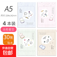 筆記本本子軟抄本車(chē)線(xiàn)縫線(xiàn)本記事本小清新手繪簡(jiǎn)約批發(fā)考研學(xué)生用日記本文具湊單晨光同款 【4本裝】A5走過(guò)的風(fēng)景