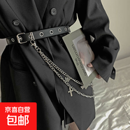 腰帶女酷ins鏈條蝴蝶裝飾朋克腰鏈褲鏈子配飾jk裙子嘻哈飾品皮帶 單獨蝴蝶十字架鏈條