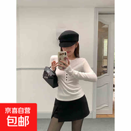 毛呢開(kāi)叉半身裙女秋冬2025新款小個(gè)子高腰顯瘦a字裙包臀短裙褲裙 黑色 L