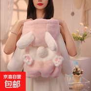 2025秋冬新款女童可愛(ài)小兔子毛毛衣仿皮草卡通冬季外套加厚甜美 粉色 120 cm