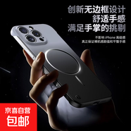 漸變無(wú)邊框磁吸超薄蘋(píng)果手機殼高級感磨砂硬殼適用iPhone17ProMax/蘋(píng)果17/16/15/14/13/12手機殼 漸變細圈磁吸無(wú)邊框（紫紅色） iPhone12ProMAX