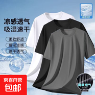 5件裝短袖t恤男裝夏季冰絲運動(dòng)網(wǎng)眼透氣半袖圓領(lǐng)純色大碼T恤CJDP 短袖【網(wǎng)眼】五件白色 5XL