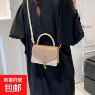 2026春夏高級質(zhì)感包包女新款流蘇磨砂鏈條小方包女單肩包女包斜挎 卡其色