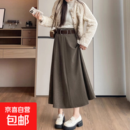 秋冬新款韓版時(shí)尚純色百搭毛呢半身裙女高腰顯瘦遮胯長(cháng)裙魚(yú)尾裙 6978咖色#毛呢長(cháng)裙 推薦158-165CM 2XL (推薦【125-140斤】)