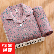 冬季空氣棉睡衣中年加厚夾層女士睡衣可外穿家居服加大碼套裝 LXE-15.196#豆沙 4XL