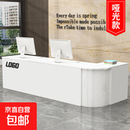 收銀臺店鋪小型前臺接待臺簡(jiǎn)約現代美容院服裝店奶茶公司烤漆吧臺 全白色【啞光免漆】 340x90x75cm