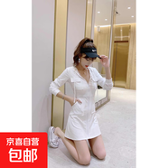連帽衛衣連衣裙女2026春夏新款休閑拉鏈外套顯瘦氣質(zhì)收腰裙子 白色 L 【建議106-125斤】