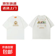 夏季潮牌短袖男T恤純棉寬松韓版印花大碼26TLAB 白色 XL 260克重磅A320