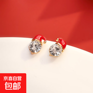 中國風(fēng)紅色喜慶新年耳環(huán)福字中國結長(cháng)款流蘇耳墜好運發(fā)財過(guò)年耳飾 紅帽子