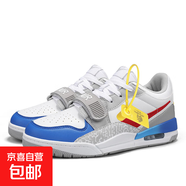 童鞋aj312龍年限定高幫籃球鞋aj3l2低幫復活節百搭休閑運動(dòng)鞋 白藍紅 37