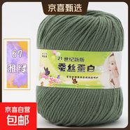 21世紀新版蠶絲蛋白絨線(xiàn)手編中粗外套鉤鞋子勾拖鞋玩偶寶寶毛線(xiàn) 67雅綠
