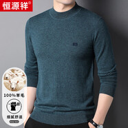 恒源祥100%羊毛衫男士針織衫純色半高領(lǐng)毛衣15001006 中蘭 180/96A 