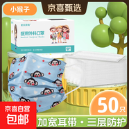 兒童款醫用外科口罩一次性防護獨立包裝50只一盒批發(fā) 小猴子【獨立包裝】50只/盒 50只/盒