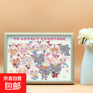喜羊羊與灰太狼治愈暖心周邊立牌相框兒童房間桌面方形床頭柜禮物 喜羊羊與灰太狼-全體合照 10寸