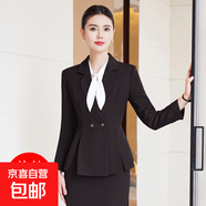 西裝套裝氣質(zhì)職業(yè)裝酒店職場(chǎng)正裝美容師會(huì )所珠寶店餐飲時(shí)尚工作服 黑色（單件外套） L (建議98-108斤左右)