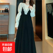 春季女裝2026新款微胖穿搭法式復古氣質(zhì)收腰時(shí)尚顯瘦連衣裙子2148 黑色 S     【100斤以下】