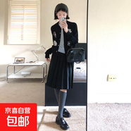 深灰色百褶半身裙女秋冬2025新款高腰a字毛呢短裙小個(gè)子顯瘦中裙 黑色 L