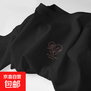 短袖t恤女春夏季2025韓系220克純棉體恤寬松大碼半袖上衣 1994黑色 玫瑰線(xiàn)條粉 2XL