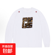 2025新款豹紋寬松260克純棉長(cháng)袖T恤女圓領(lǐng)百搭打底衫上衣 白色 【XQS-LK8083】 L