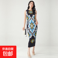 女裝氣質(zhì)高級感三宅連衣裙夏季新款中長(cháng)款一步裙無(wú)袖顯瘦直筒裙子 黑色2 均碼