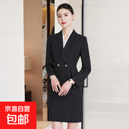 西裝套裝女時(shí)尚氣質(zhì)職業(yè)裝正裝美容師金店酒店經(jīng)理前臺案場(chǎng)工作服 黑色外套+7766#半身裙 XL