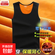 2025冬新款中老年修身風(fēng)無(wú)袖背心坎肩潮流簡(jiǎn)約百搭加絨加厚短袖男 黑色-A022加絨馬甲 XL