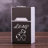 頂輝煙盒20支裝創(chuàng  )意便攜DIY個(gè)性超薄男士簡(jiǎn)約防風(fēng)充電煙盒打火機一體  戀上有你的日子