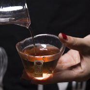 和風四季 玻璃品茗杯耐熱茶杯個人杯主人杯茶具功夫茶杯一口杯錘目紋杯子 （E款）初雪磨砂品茗杯（50ml）