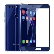 瘋殼 華為honor8鋼化膜FRD八AL00手機(jī)膜榮耀8全屏覆蓋膜DLOO剛化摸藍(lán)色 【非全屏覆蓋】榮耀8 (兩片裝