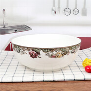 雅漫林民生瓷業(yè)英倫玫瑰碗盤(pán)家用飯碗湯碗湯盤(pán)湯勺金邊餐具湯碗飯盤(pán)面碗 英倫玫瑰 8吋面碗