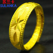 蘇蘭卡 金色戒指 個性黃銅指環(huán)送朋友禮物 開口簡約情侶對戒 可刻字