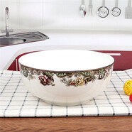 雅漫林民生瓷業(yè)英倫玫瑰碗盤(pán)家用飯碗湯碗湯盤(pán)湯勺金邊餐具湯碗飯盤(pán)面碗 英倫玫瑰 7吋面碗