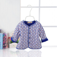 標(biāo)點(diǎn)熊新生兒保暖衣服初生嬰兒薄棉衣剛出生寶寶夾棉襖上衣薄款春秋冬季 桃心棉襖藍(lán)色 52碼 建議身高52-66cm