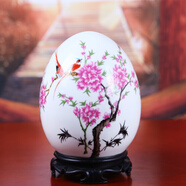 梓琦擺件景德鎮(zhèn)陶瓷裝飾玄關(guān)家居飾品客廳電視柜酒柜博古架工藝品瓷器 水點桃花+底座