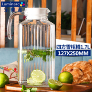樂美雅冷水壺玻璃涼水壺家用大容量耐熱水壺飲料果汁扎壺水杯套裝 四方雪柜樽（1.7L）