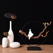 一森諾 禪意新中式客廳擺件玄關(guān)辦公室裝飾品酒柜電視柜擺件工藝品簡(jiǎn)約藝術(shù)陶瓷花瓶擺件喬遷開(kāi)業(yè)禮物禮品 悠然自得花瓶套餐