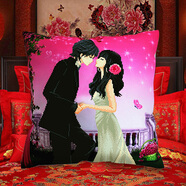 老街緣結婚情侶2025新款自己手工十字繡抱枕線(xiàn)繡枕頭枕套枕頭套客廳臥室 浪漫愛(ài)情三【只繡人】 (2個(gè)枕套+2個(gè)枕芯)46*46厘米