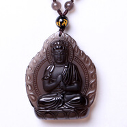 海清正堂冰種黑曜石吊墜項鏈 男士款飾品首飾十二生肖本命佛守護神男生 屬羊猴冰種黑曜石珠鏈款