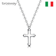 BROSWAY歐美時(shí)尚輕奢潮流十字架項鏈男士小眾輕奢飾品生日送男友禮物 品質(zhì)銀BRX02 鏈長(cháng)460+20mm