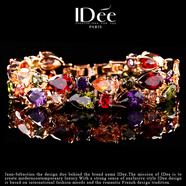 IDee  CREATIVE IDER FOR YOU法國IDee多彩手鏈女潮牌氣質(zhì)款腕飾輕奢時(shí)尚配飾女友生日禮物 金色 鏈長18-20CM 寬1.5CM