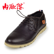 內(nèi)聯(lián)升男士英倫系帶荔枝紋春夏秋時尚休閑皮鞋 LA728-1/4619C 棕色 43