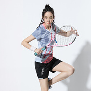 2022新款羽毛球服運動(dòng)套裝上衣網(wǎng)球服裙乒乓球衣服裝情侶球服t恤團購定制排球服健身跑步運動(dòng)服 女款2609淺灰色+褲子 XL