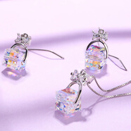 俏物俏女（in lay）s925銀項鏈耳環(huán)套裝耳環(huán)氣質(zhì)長(cháng)款仙個(gè)性簡(jiǎn)約女首飾氣質(zhì)女生飾品 暖心禮盒（彩白色）