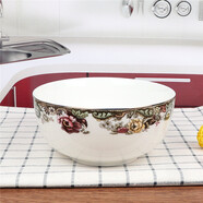 雅漫林民生瓷業(yè)英倫玫瑰碗盤(pán)家用飯碗湯碗湯盤(pán)湯勺金邊餐具湯碗飯盤(pán)面碗 英倫玫瑰 6吋面碗