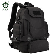 守護(hù)者40升三用戶外背包多功能戰(zhàn)術(shù)雙肩包迷彩包登山包旅行包組合背包可拆卸腰包 14寸電腦包 黑色