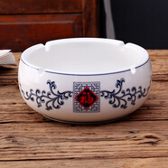 恒古（Heregur）時(shí)尚實(shí)用歐式復古創(chuàng  )意個(gè)性潮流中式擺件陶瓷器煙灰缸客廳裝飾品辦公室防風(fēng)煙缸家用 福臨門(mén) 大號