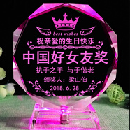 浪漫久久刻字定制照片創(chuàng)意生日禮物送朋友男生兄弟爸爸實用退伍紀念品擺件 八角好女友獎