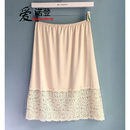 愛諾登（Ainuodeng）襯裙半身打底裙內(nèi)搭透女蕾絲內(nèi)襯半身裙中長款 半身莫代爾襯裙：蕾絲邊膚色50CM 均碼