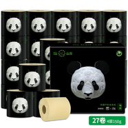 山丘(HILLSIDE) 熊猫纸4层150g27卷筒纸箱装 无漂白 印花本色竹纸包邮有芯卫生纸厕所纸 4层150g×27卷有芯卷纸 整箱销售 山丘(HILLSIDE) 熊猫纸4层150g27卷筒纸箱装 无漂白 印花本色竹纸包邮有芯卫生纸厕所纸 4层150g×27卷有芯卷纸 整箱销售