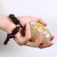 玉石瑪瑙玉髓手把件 巧雕瑪貔貅神獸健身手把玩物手玩件保健養生附證書(shū)